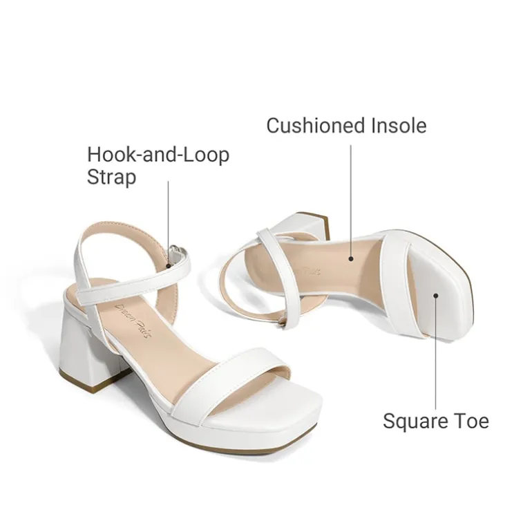 Girls’ Square Toe Block Heel Dress Sandals