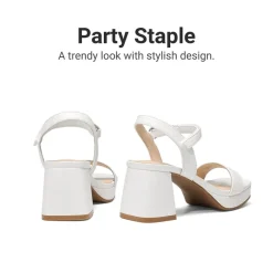 Girls’ Square Toe Block Heel Dress Sandals