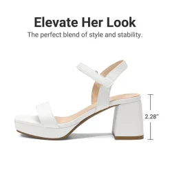 Girls’ Square Toe Block Heel Dress Sandals