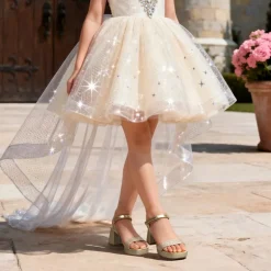 Girls’ Square Toe Block Heel Dress Sandals
