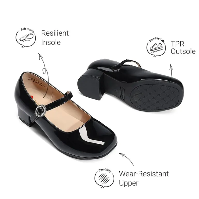 Girls’ Square Toe Heels