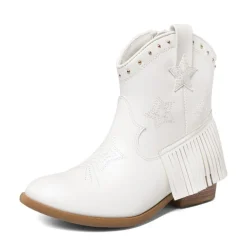 Girls Star Pattern Western Cowgirl Boots