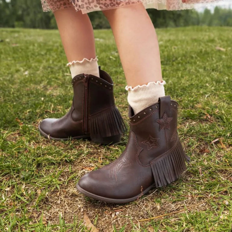 Girls Star Pattern Western Cowgirl Boots