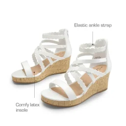 Girls' Strappy Wedge Sandals