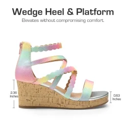 Girls' Strappy Wedge Sandals