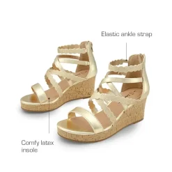 Girls' Strappy Wedge Sandals