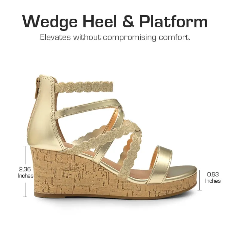 Girls' Strappy Wedge Sandals