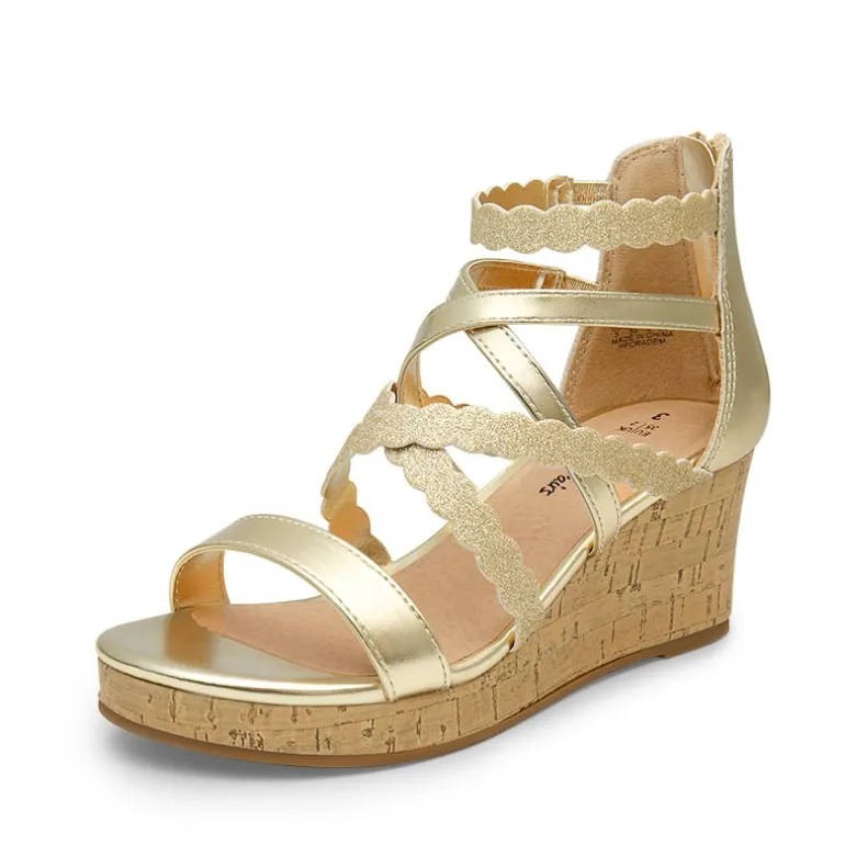 Girls' Strappy Wedge Sandals