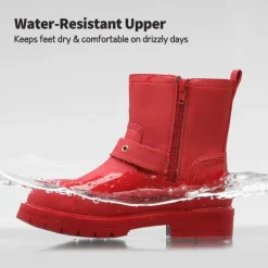 Girls Water-Resistant Zipper Ankle Boots
