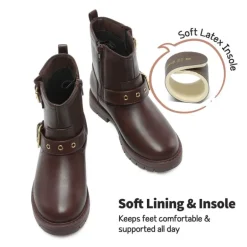 Girls Water-Resistant Zipper Ankle Boots