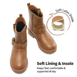 Girls Water-Resistant Zipper Ankle Boots