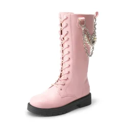 Girls Zipper Knee High Riding Boots