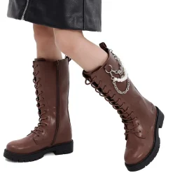 Girls Zipper Knee High Riding Boots