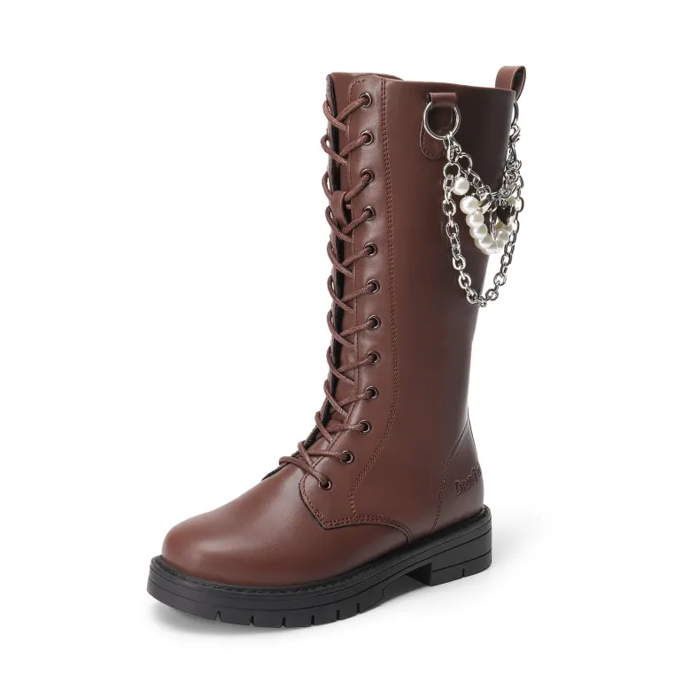 Girls Zipper Knee High Riding Boots