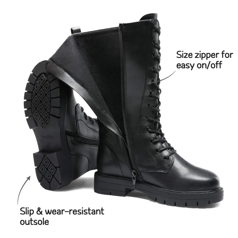 Girls Zipper Knee High Riding Boots