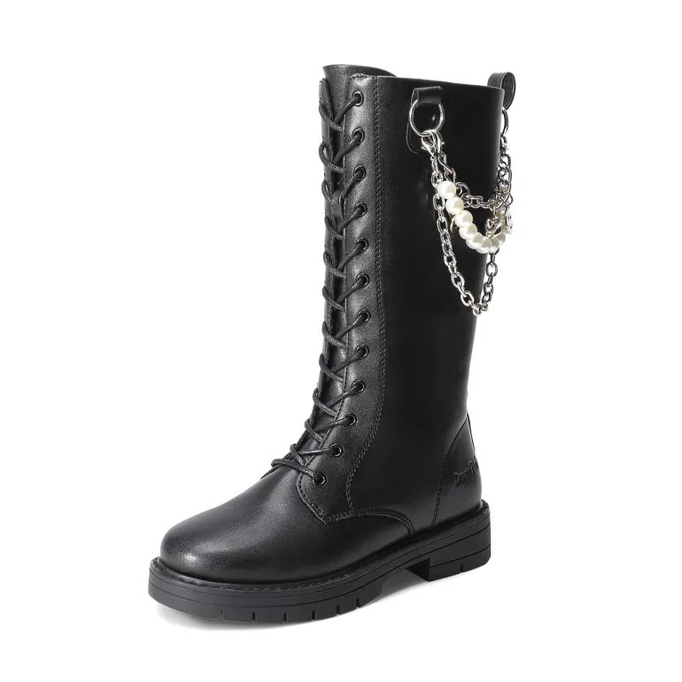 Girls Zipper Knee High Riding Boots