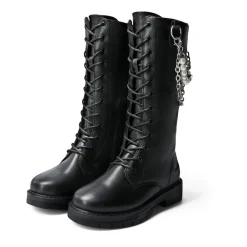 Girls Zipper Knee High Riding Boots