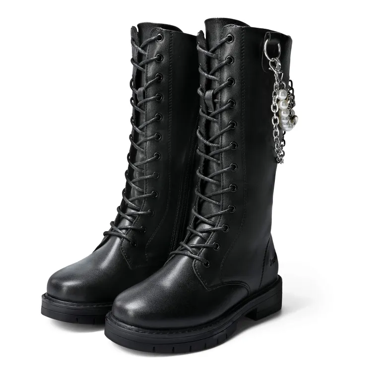 Girls Zipper Knee High Riding Boots