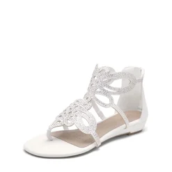 Gladiator Rhinestones Flat Sandals