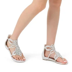 Gladiator Rhinestones Flat Sandals