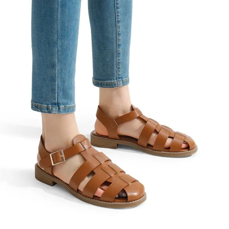 Gladiator Woven Fisherman Flat Sandals