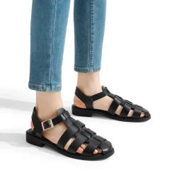 Gladiator Woven Fisherman Flat Sandals