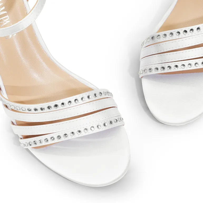 Glitter Rhinestone Low Kitten Heels