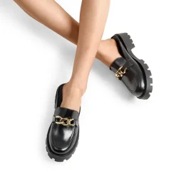 Golden Chain Slip On Mules