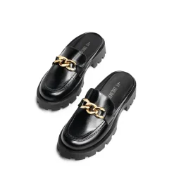 Golden Chain Slip On Mules