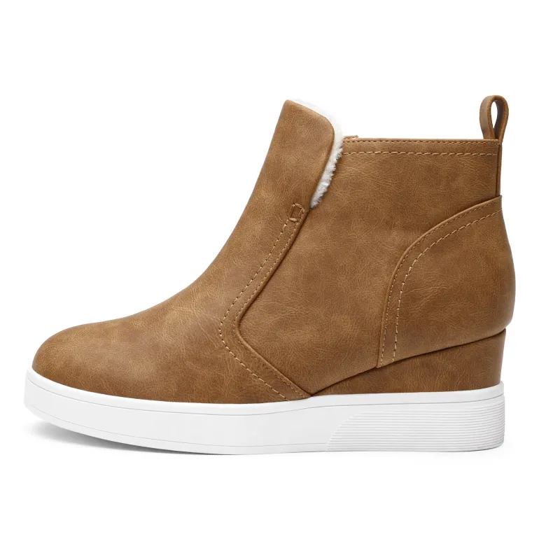 Hidden Heel Platform Wedge Booties