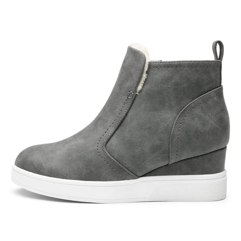 Hidden Heel Platform Wedge Booties