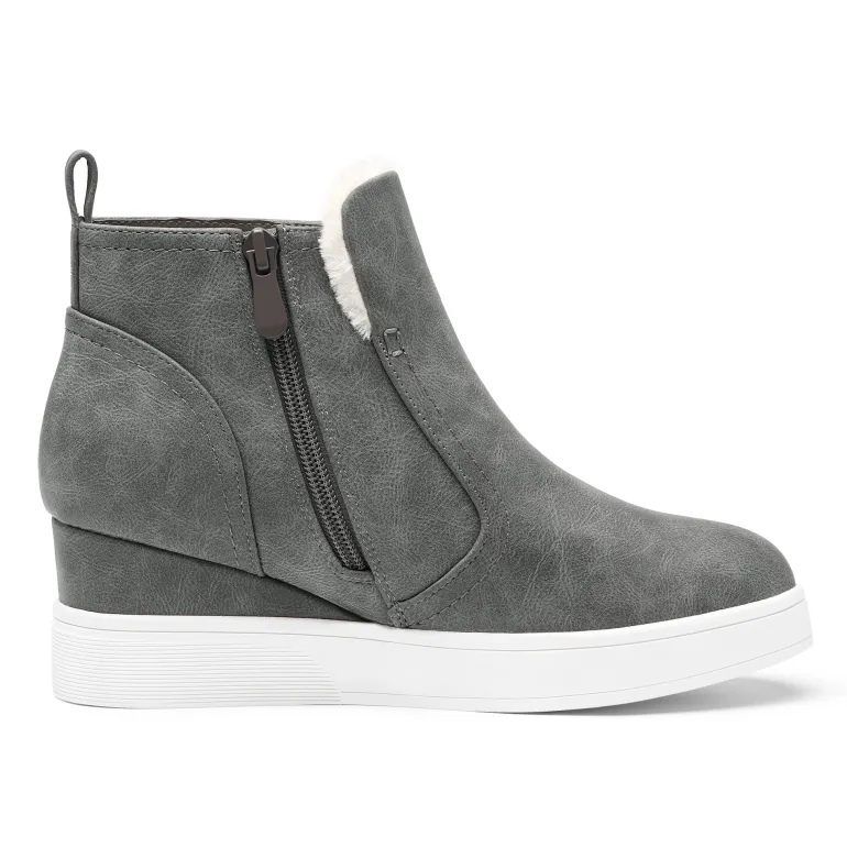 Hidden Heel Platform Wedge Booties