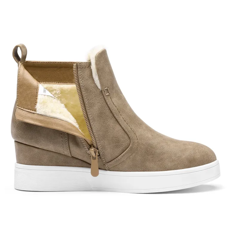 Hidden Heel Platform Wedge Booties