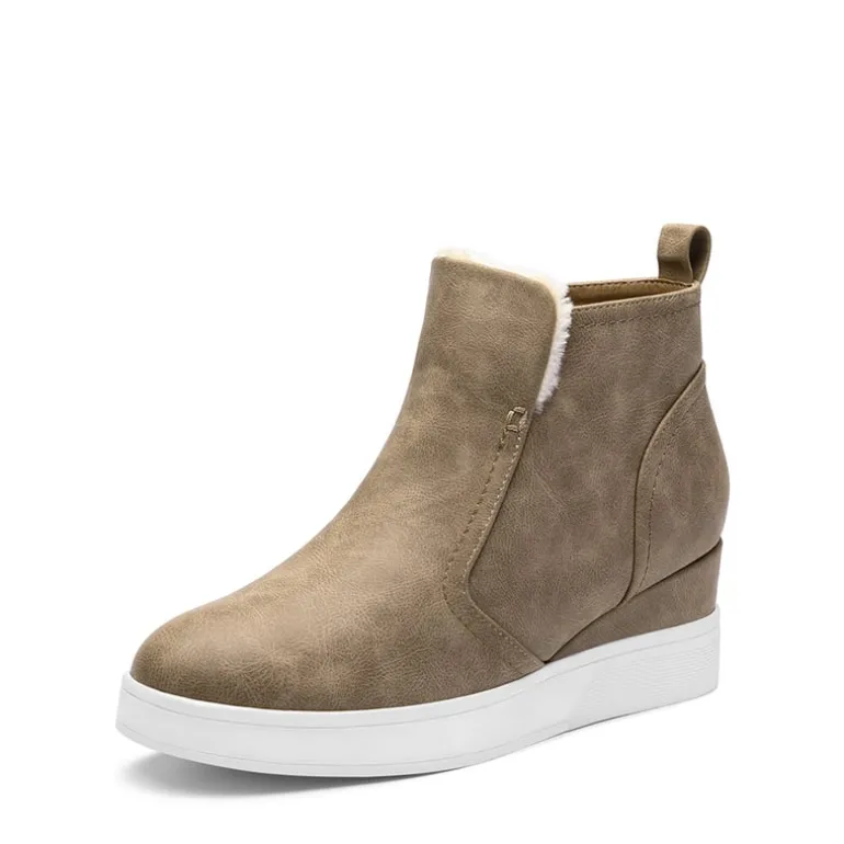 Hidden Heel Platform Wedge Booties