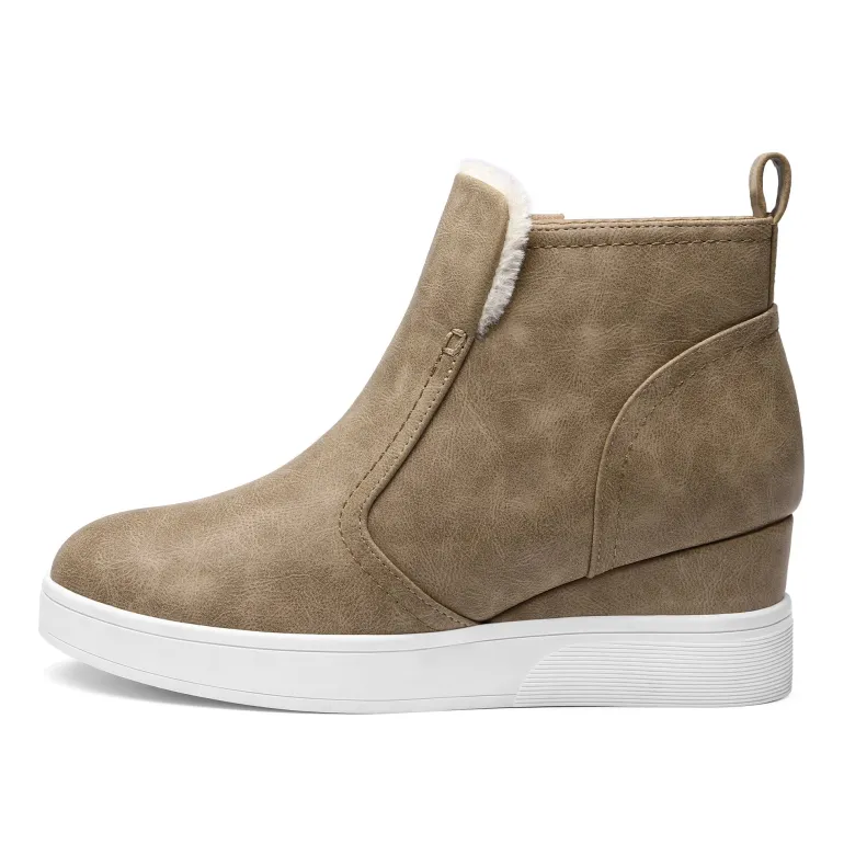 Hidden Heel Platform Wedge Booties