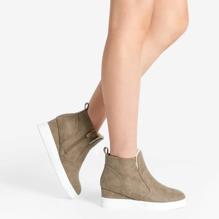 Hidden Heel Platform Wedge Booties