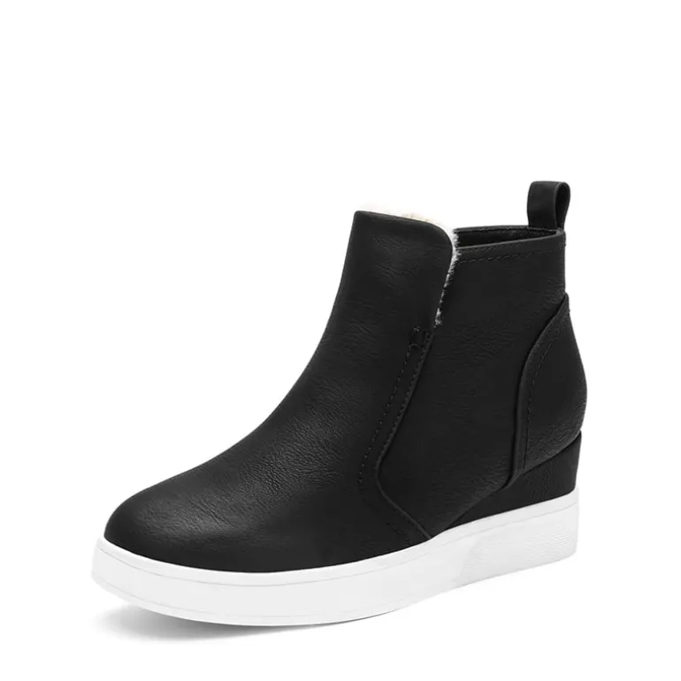 Hidden Heel Platform Wedge Booties