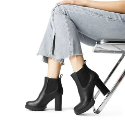 High Heel Chunky Chelsea Boots