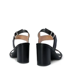 High Heel Square Toe Chunky Strap Sandals