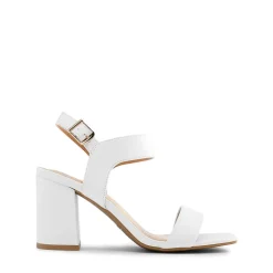 High Heel Square Toe Chunky Strap Sandals