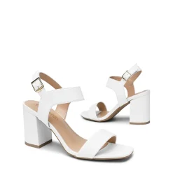 High Heel Square Toe Chunky Strap Sandals