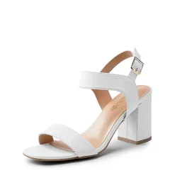 High Heel Square Toe Chunky Strap Sandals