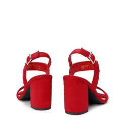 High Heel Square Toe Chunky Strap Sandals