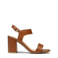 High Heel Square Toe Chunky Strap Sandals