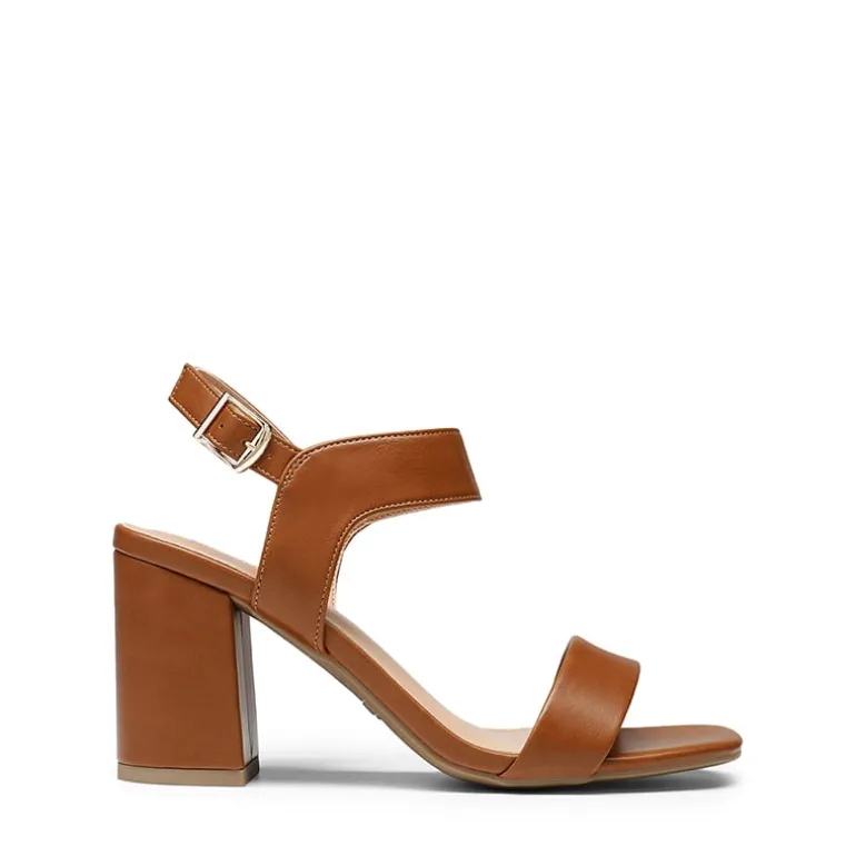 High Heel Square Toe Chunky Strap Sandals