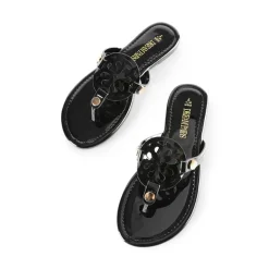 Hollow Cut-Out Thong Flat Sandals