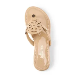 Hollow Cut-Out Thong Flat Sandals