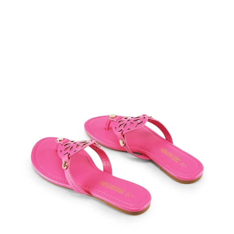 Hollow Cut-Out Thong Flat Sandals