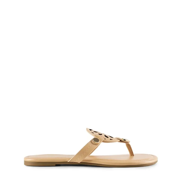 Hollow Cut-Out Thong Flat Sandals