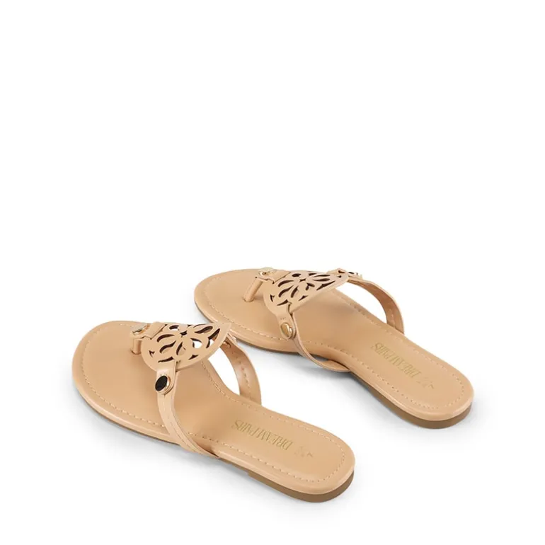 Hollow Cut-Out Thong Flat Sandals